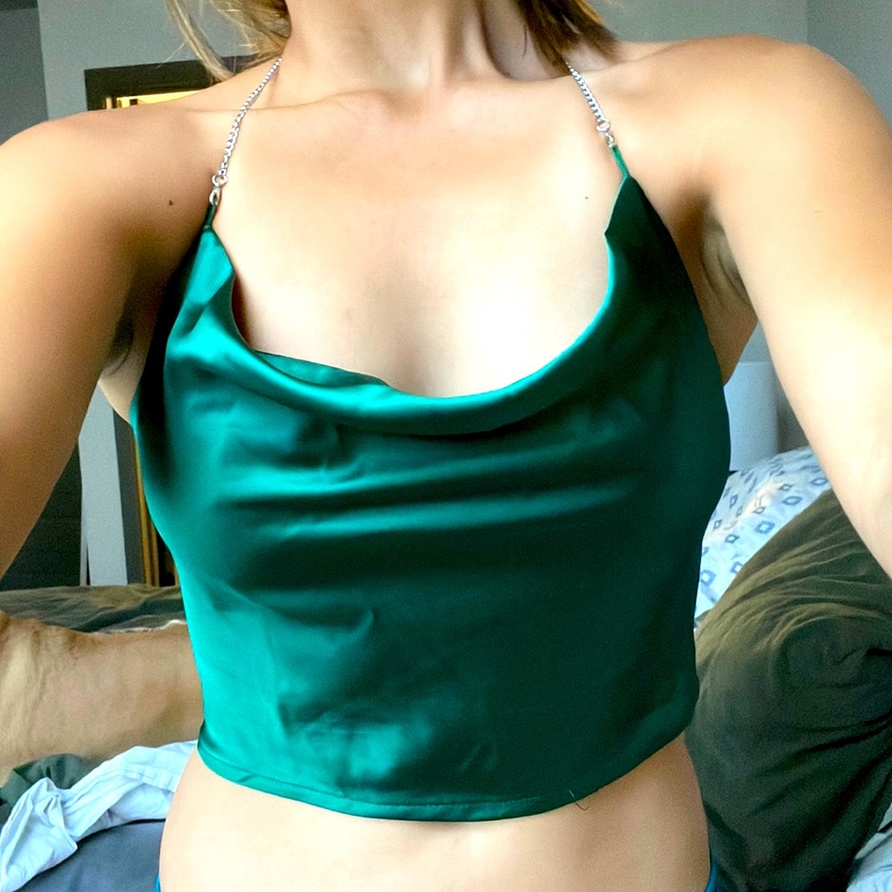Emerald Green Chain Crop Top